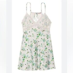 Victoria’s Secret Lace Bee Floral Plunge Open-Back Slip Nightgown L Large